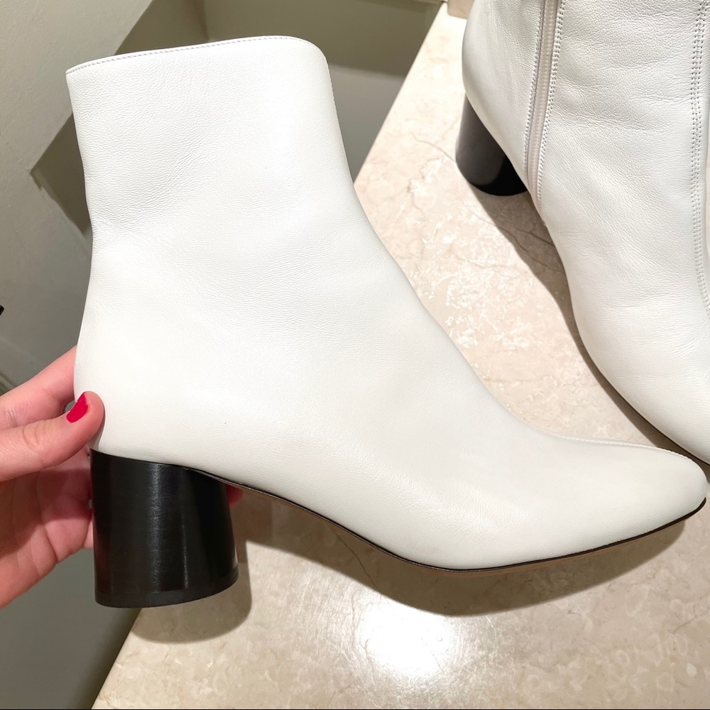 Vince Tasha White Leather Booties $395